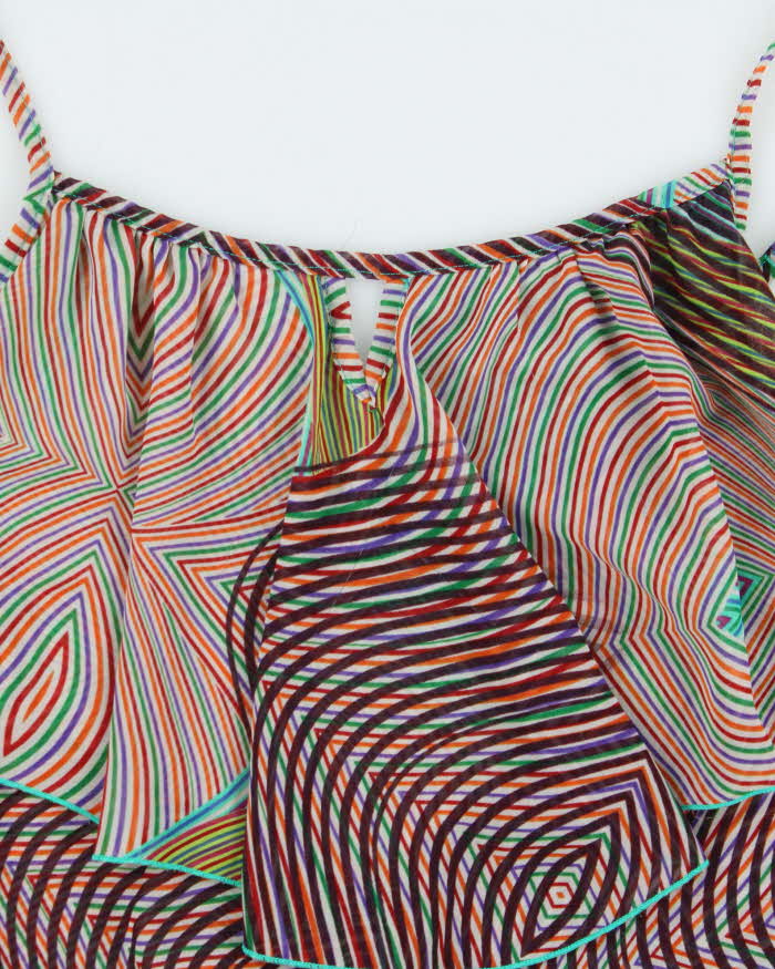 Vintage Y2k 2000s Re10 Striped Mesh Cami Top - S