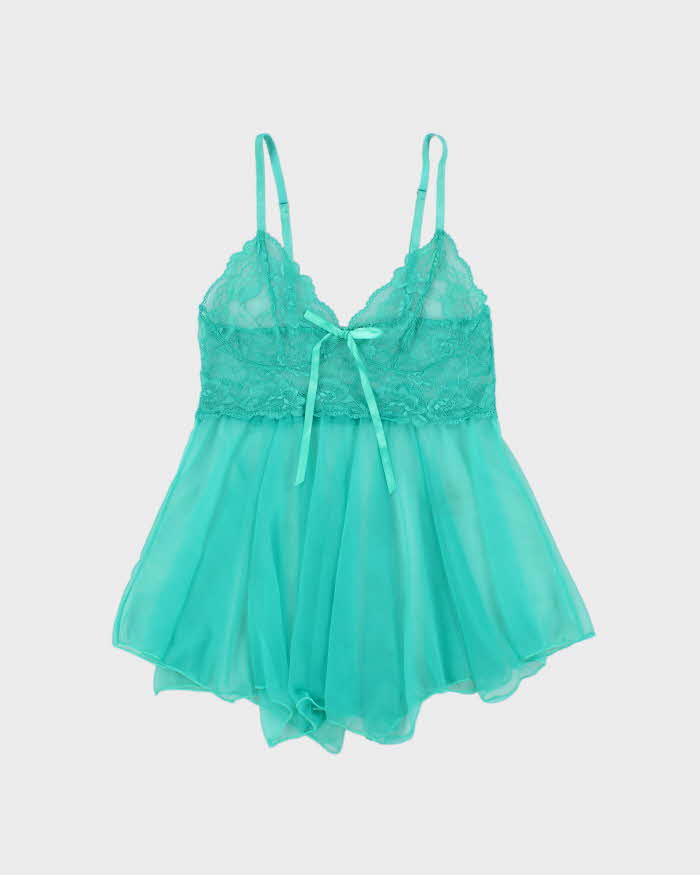 Vintage Y2k 2000s Avid Love Mesh &amp; Lace Fairy Hem Cami Top - M