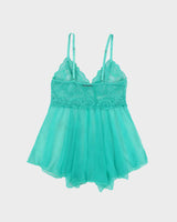 Vintage Y2k 2000s Avid Love Mesh &amp; Lace Fairy Hem Cami Top - M