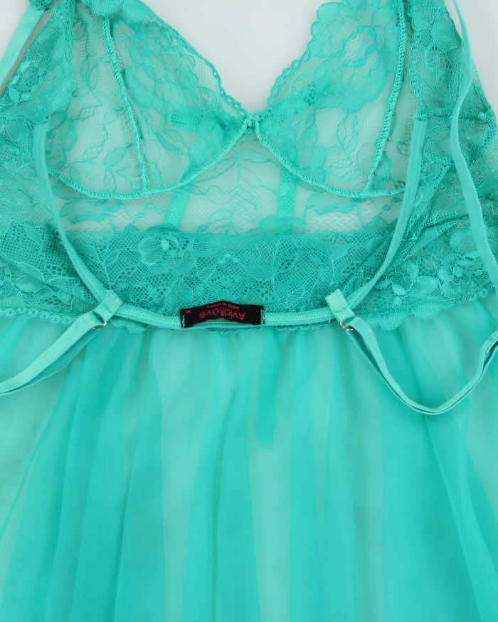 Vintage Y2k 2000s Avid Love Mesh &amp; Lace Fairy Hem Cami Top - M