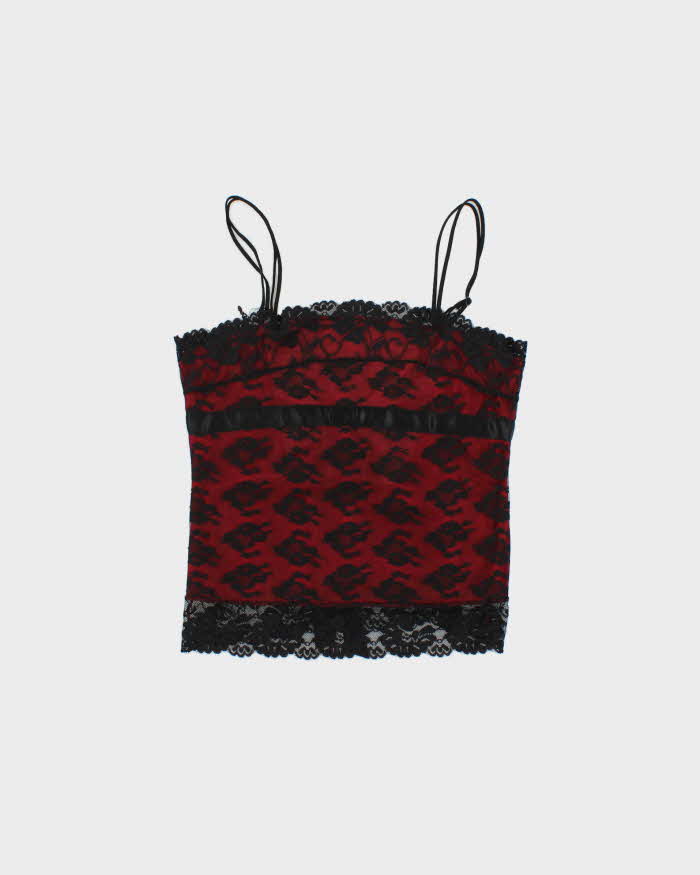 Vintage Y2k 2000s Sentiments Lace Backless Cami Top - M