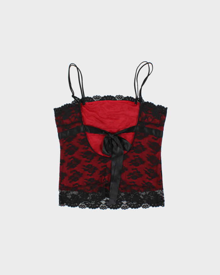 Vintage Y2k 2000s Sentiments Lace Backless Cami Top - M