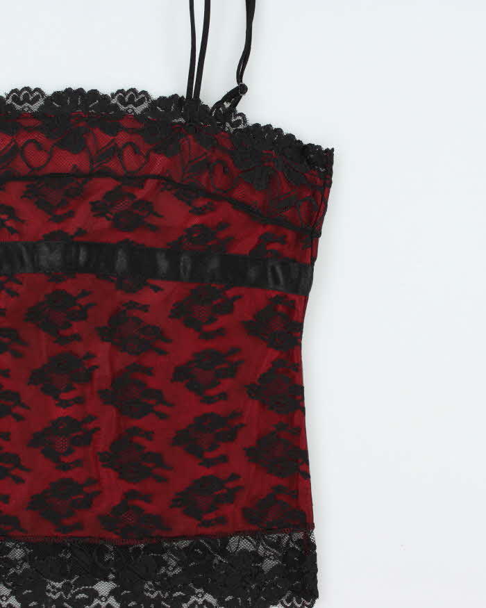 Vintage Y2k 2000s Sentiments Lace Backless Cami Top - M