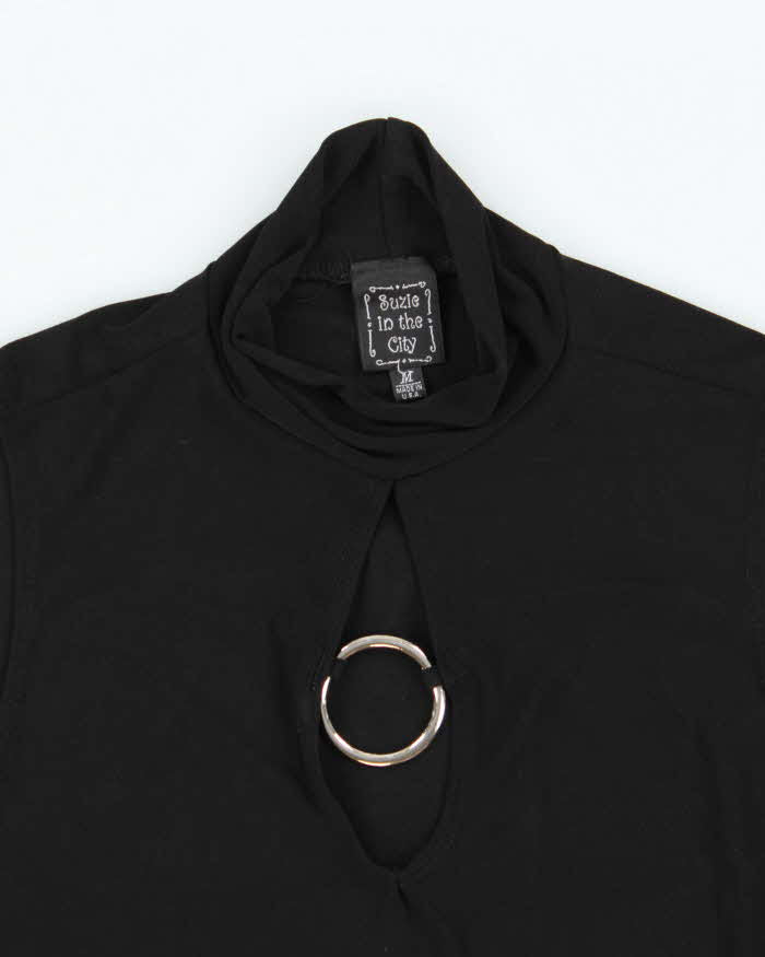 Vintage 1990s Suzie In The City O Ring High Neck Top - M