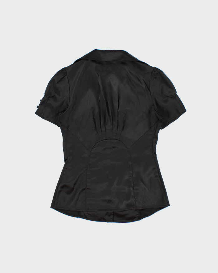 Vintage Y2k 2000s Guess Satin Rhinestone Button Blouse - S