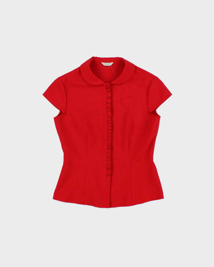 Vintage Royita Peter Pan Collar Cap Sleeve Blouse - M