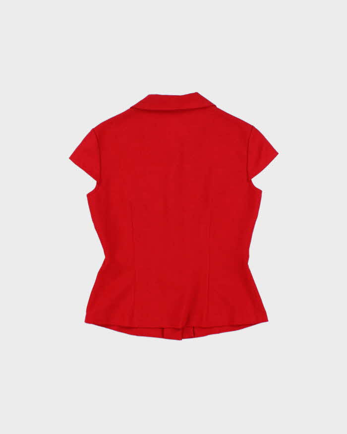 Vintage Royita Peter Pan Collar Cap Sleeve Blouse - M