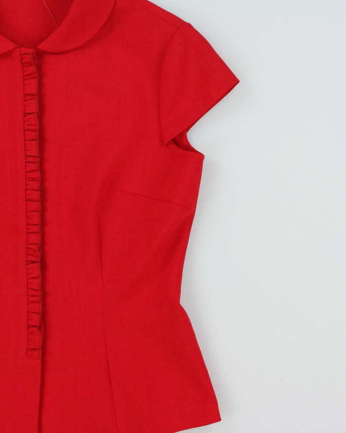 Vintage Royita Peter Pan Collar Cap Sleeve Blouse - M