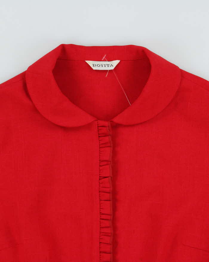 Vintage Royita Peter Pan Collar Cap Sleeve Blouse - M