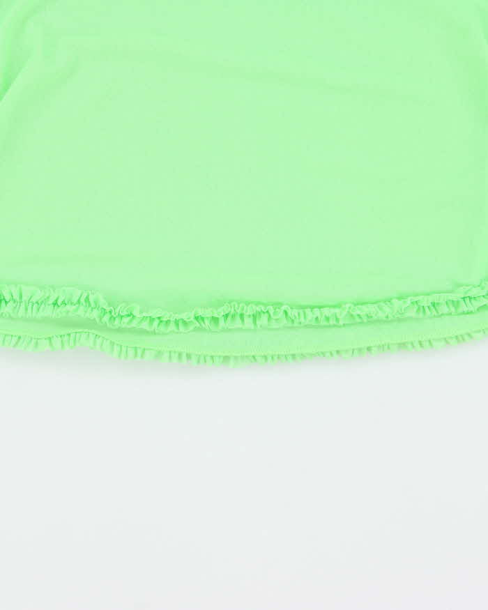 Vintage Y2k 2000s La vie En Rose Mesh Neon Ruffle Detail Cami Top - M