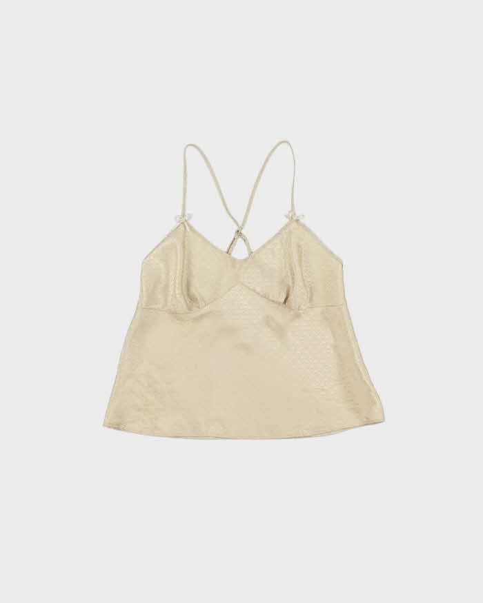 Vintage 1990s La Senza Geometric Pattern Satin Cami Top - S