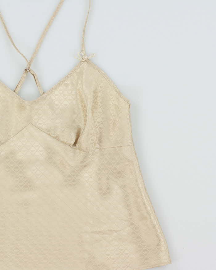 Vintage 1990s La Senza Geometric Pattern Satin Cami Top - S