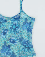 Vintage 1990s Vanderbilt Mesh Floral Cami Top - L