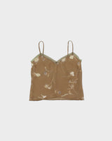 Vintage 1990s Laudry Double Mesh Beaded Cami Top - S