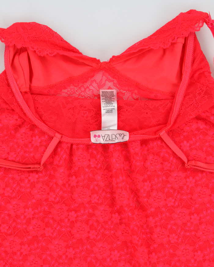Vintage Y2k 2000s La Senza Neon Lace Cami Top - S