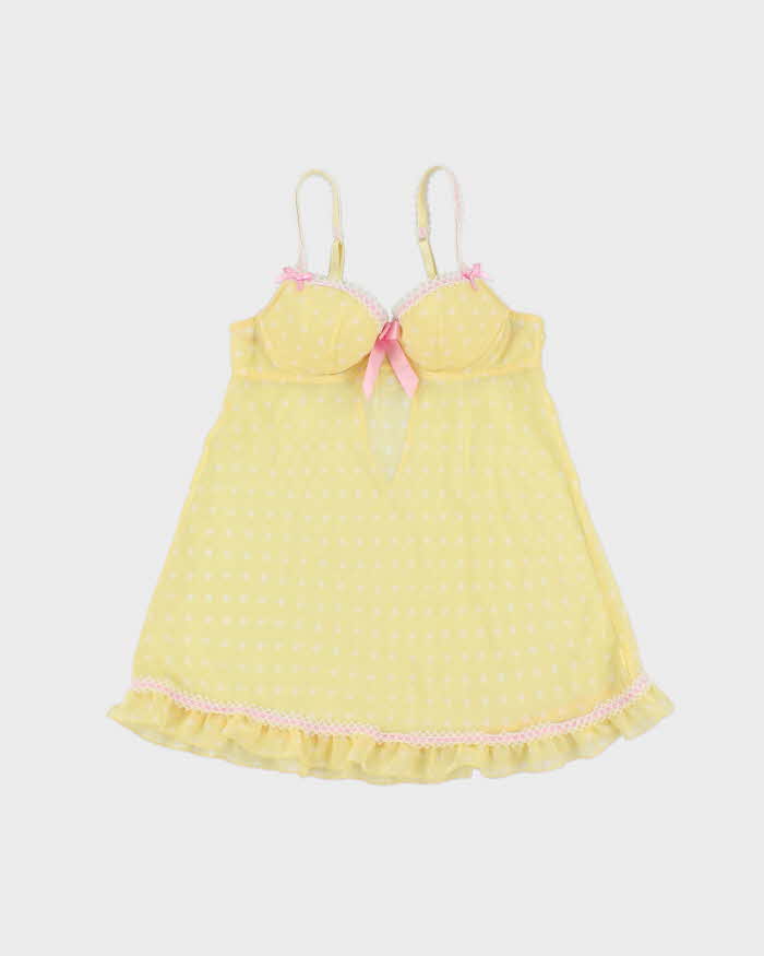 Vintage Y2k 2000s La Senza Polka Dot Mesh Top - XS