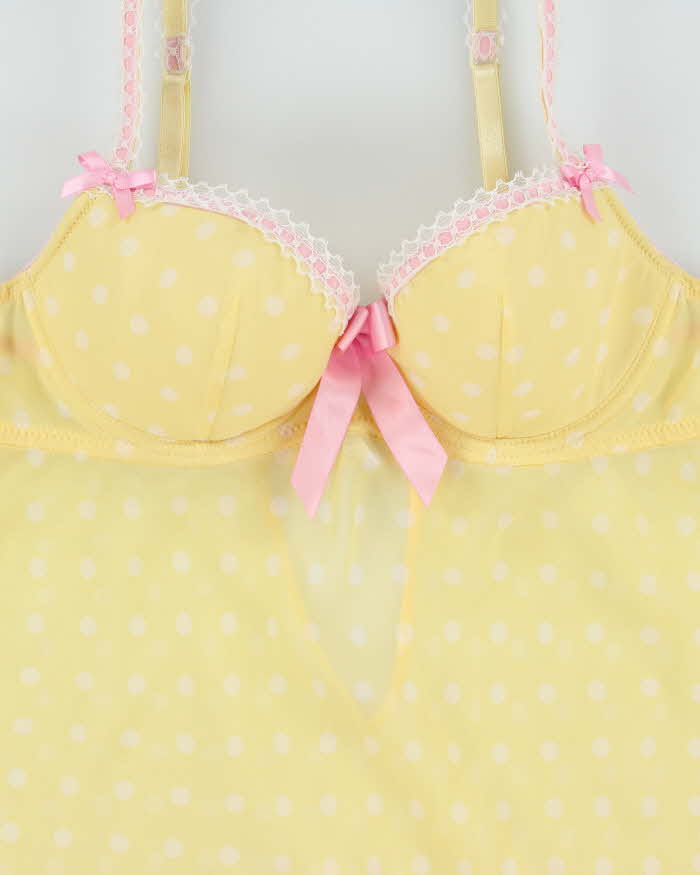 Vintage Y2k 2000s La Senza Polka Dot Mesh Top - XS