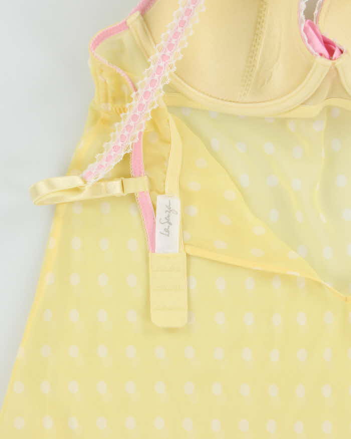 Vintage Y2k 2000s La Senza Polka Dot Mesh Top - XS