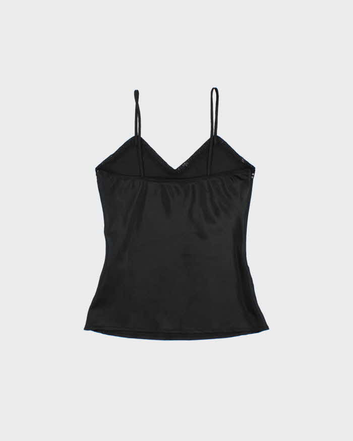 Vintage 1990s Pepper Sequin Trim Satin Cami Top - S