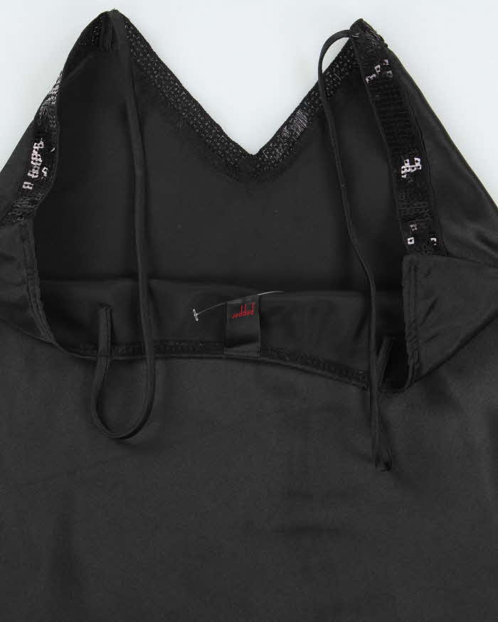 Vintage 1990s Pepper Sequin Trim Satin Cami Top - S