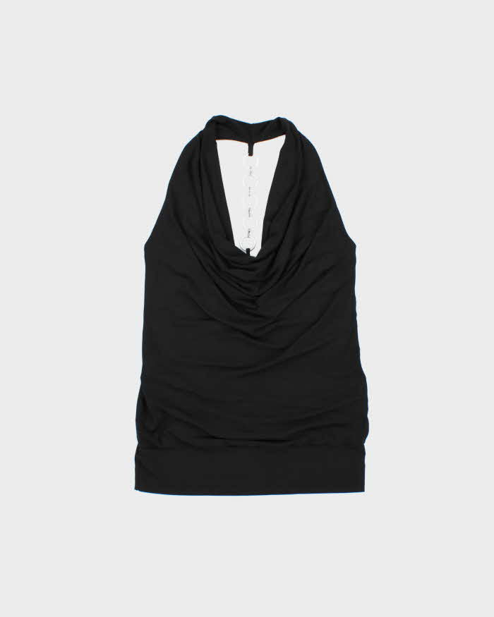 Vintage Y2k 2000s Ripe Cowl Neck O Ring Chain Detail Top - S