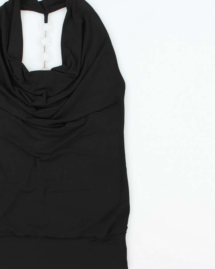 Vintage Y2k 2000s Ripe Cowl Neck O Ring Chain Detail Top - S