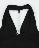 Vintage Y2k 2000s Ripe Cowl Neck O Ring Chain Detail Top - S