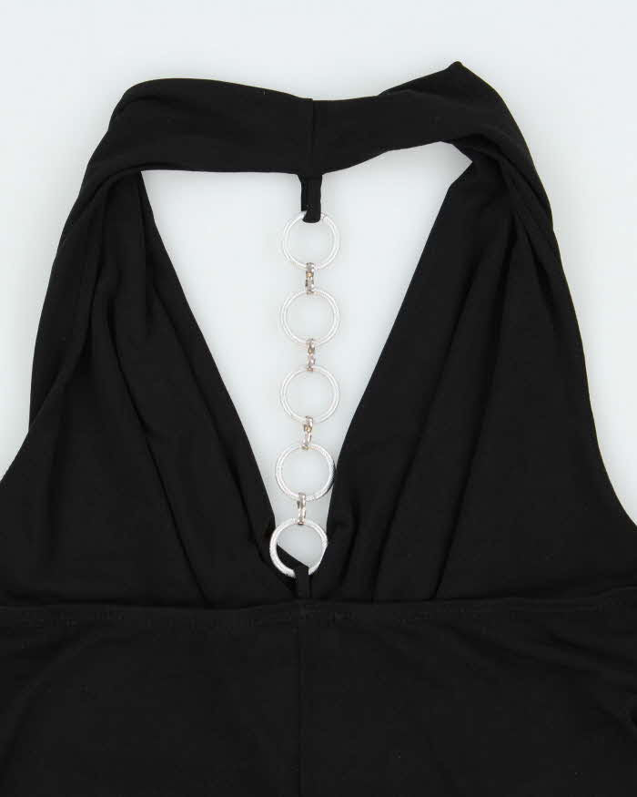 Vintage Y2k 2000s Ripe Cowl Neck O Ring Chain Detail Top - S
