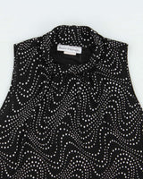 Vintage 1990s Bleeker &amp; McDougal Spotty Polka Dot High Neck Top - M