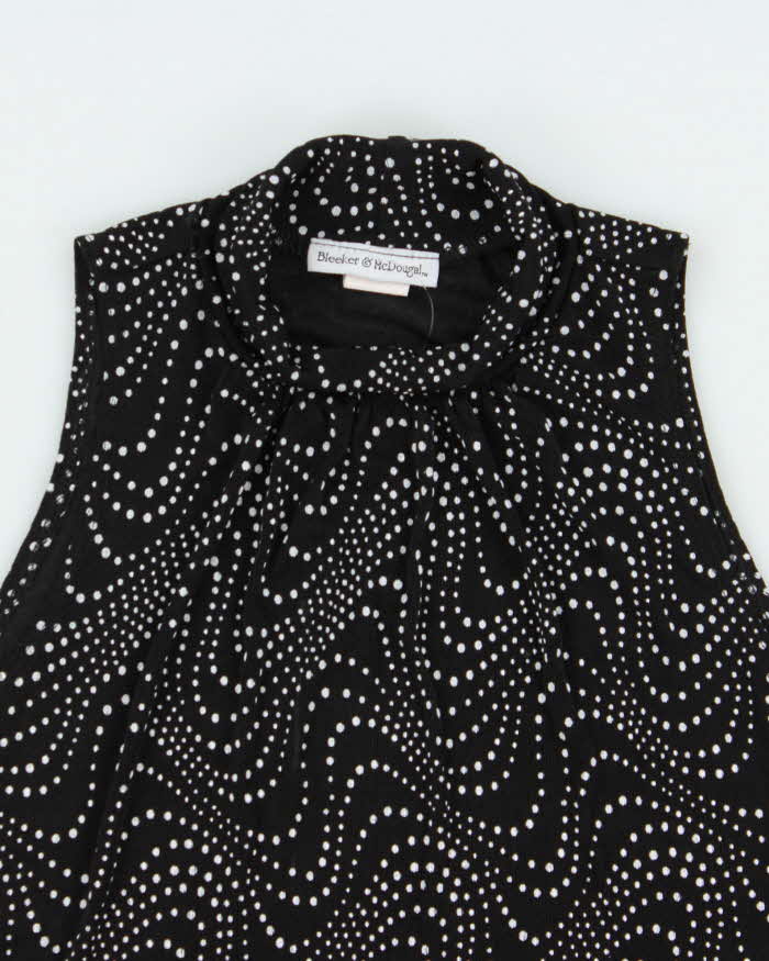 Vintage 1990s Bleeker &amp; McDougal Spotty Polka Dot High Neck Top - M