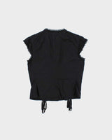 Vintage 2000s Moda International Lace-up Ruched Detail Blouse - S