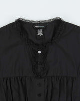 Vintage 2000s Moda International Lace-up Ruched Detail Blouse - S