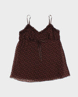 Vintage Y2k 2000s No Boundaries Velvet Polka Dot Cami Top - L
