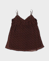 Vintage Y2k 2000s No Boundaries Velvet Polka Dot Cami Top - L