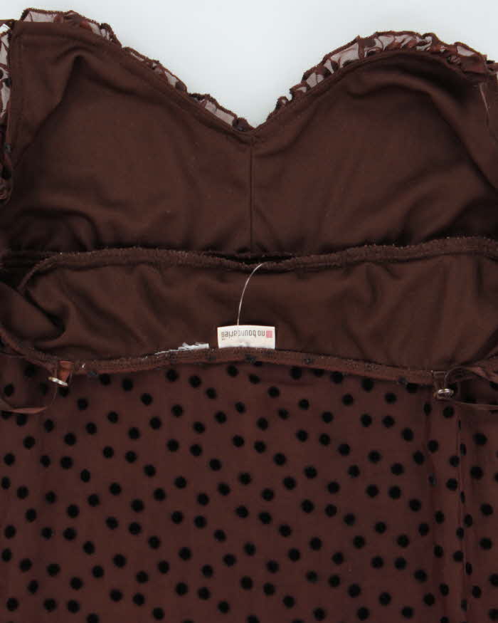 Vintage Y2k 2000s No Boundaries Velvet Polka Dot Cami Top - L