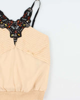 Vintage 2010s Bebe Sequin Jewelled Key Hole Cut Out Top - XS