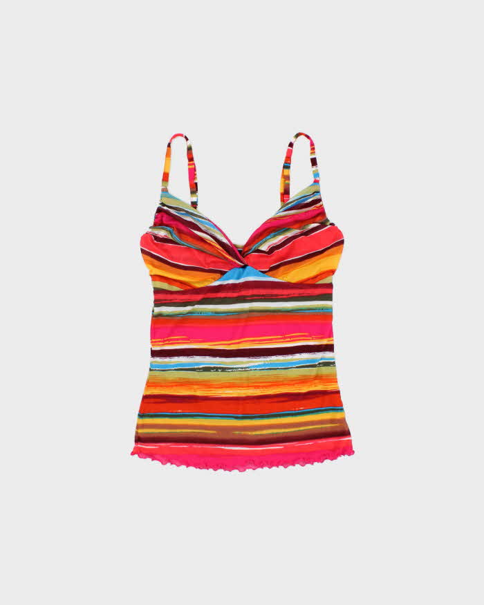 Vintage Y2k 2000s Moda International Stripy Double Mesh Cami Top - S