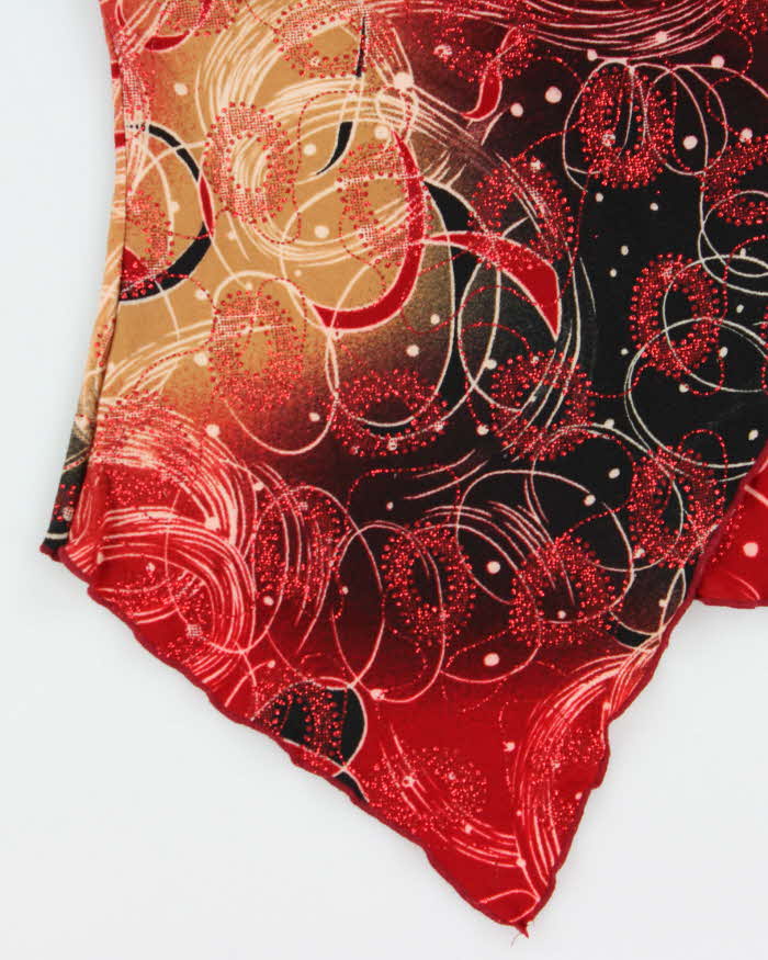 Vintage 1990s Assa USA Glitter Asymmetric Hem Cami Top - XS