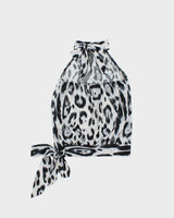 Vintage Y2k 2000s Quiz Shimmery Animal Print High Neck Halter Top - S