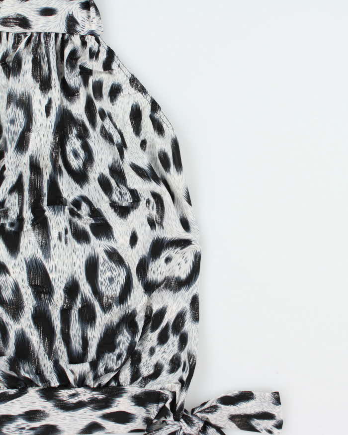 Vintage Y2k 2000s Quiz Shimmery Animal Print High Neck Halter Top - S