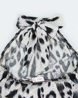 Vintage Y2k 2000s Quiz Shimmery Animal Print High Neck Halter Top - S