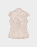 Vintage Y2k 2000s Charlotte Russe Satin Polka Dot Blouse - M