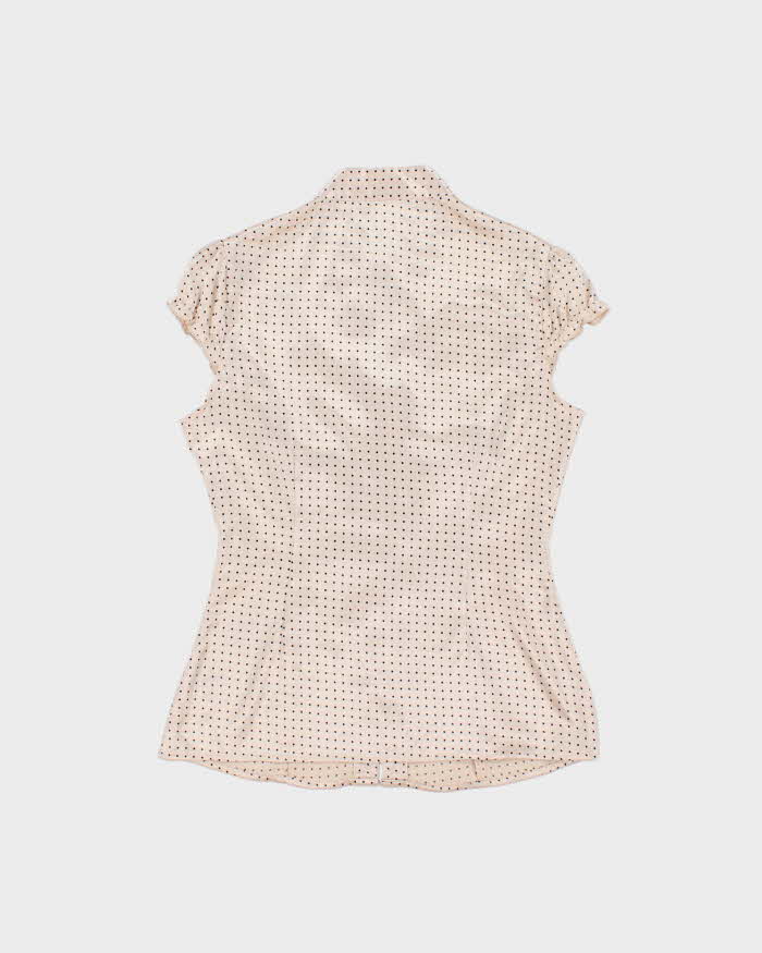 Vintage Y2k 2000s Charlotte Russe Satin Polka Dot Blouse - M