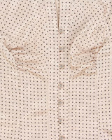 Vintage Y2k 2000s Charlotte Russe Satin Polka Dot Blouse - M