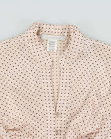 Vintage Y2k 2000s Charlotte Russe Satin Polka Dot Blouse - M