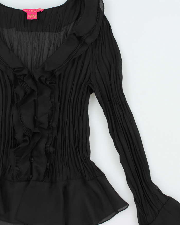 Vintage Y2K 2000S Sunny Leigh Crinkle Mesh Long Sleeve Blouse - M