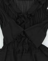 Vintage Y2K 2000S Sunny Leigh Crinkle Mesh Long Sleeve Blouse - M