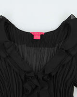 Vintage Y2K 2000S Sunny Leigh Crinkle Mesh Long Sleeve Blouse - M