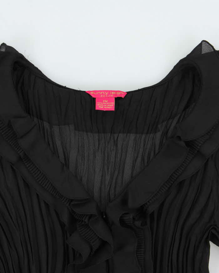 Vintage Y2K 2000S Sunny Leigh Crinkle Mesh Long Sleeve Blouse - M