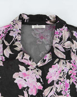 Vintage 1990s Bellesa Floral Mesh Long Sleeve Blouse - XL